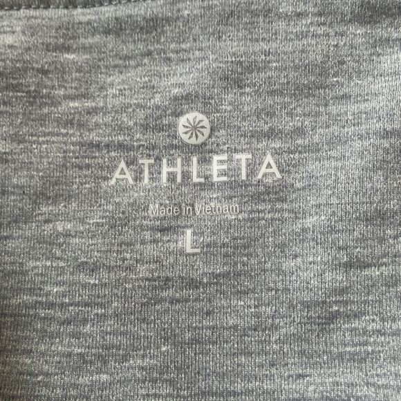 Athleta Leggings Pants Womens Large Gray White High Rise Athletic Activewear Gym - Picture 6 of 9